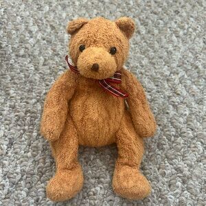 TY Woody Beanie Baby Adorable Brown Teddy Bear with Bow
